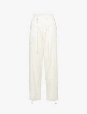 GOOD AMERICAN: Parachute straight-leg mid-rise cotton trousers