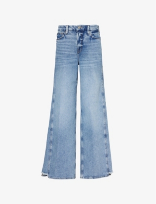 GOOD AMERICAN: Good Skate relaxed-fit wide-leg high-rise stretch-denim jeans