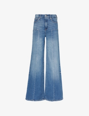 GOOD AMERICAN: Relaxed-fit wide-leg high-rise  stretch-denim blend jeans