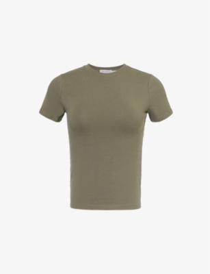 GOOD AMERICAN: Slim-fit short-sleeve cotton-blend  stretch-jersey T-shirt