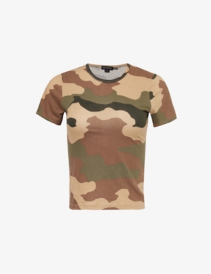 GOOD AMERICAN: Camouflage-print slim-fit cotton-jersey T-shirt