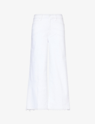 Shop Good American Womens White001 Good Waist Wide-leg High-rise Stretch-denim Jeans