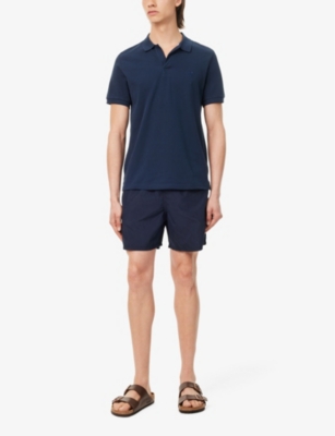 Shop Vilebrequin Men's Bleu Marine Moorea Drawstring-waist Recycled-polyamide Swim Shorts