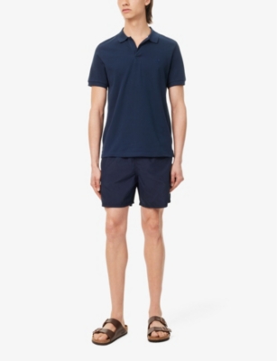 Vilebrequin Mens Bleu Marine Moorea Drawstring-waist Recycled-polyamide Swim Shorts In Bleu Marine