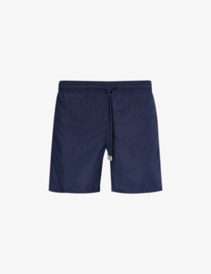 Shop Vilebrequin Men's Bleu Marine Moorea Drawstring-waist Recycled-polyamide Swim Shorts