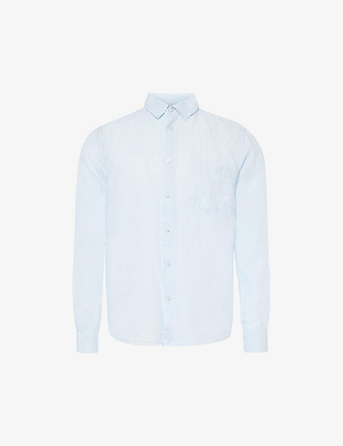 VILEBREQUIN: Caroubis brand-embroidered linen shirt