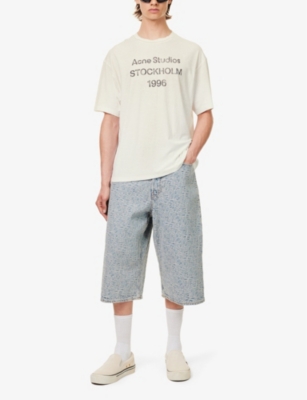Shop Acne Studios Exford Cotton-blend Jersey T-shirt In Dusty White