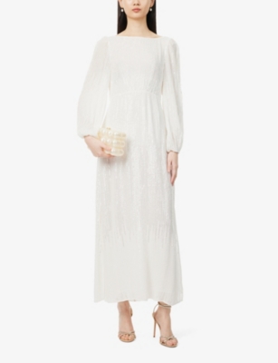 Shop Rixo London Rixo Women's Ivory Sequin Coco Sequin-embellished Woven Maxi Dress