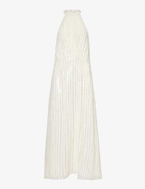 RIXO: Vivienne sequin-embellished woven maxi dress