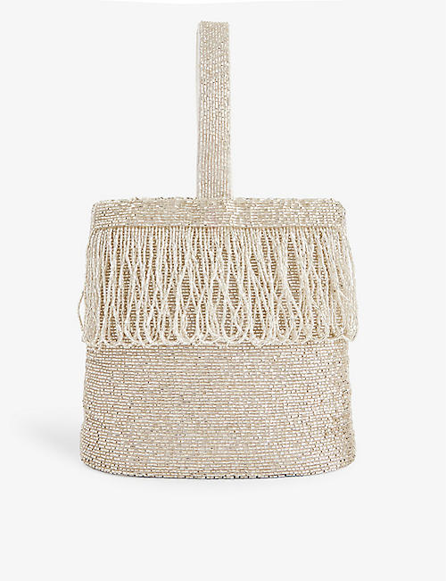 RIXO: Zenni bead-embellished silk top-handle bag