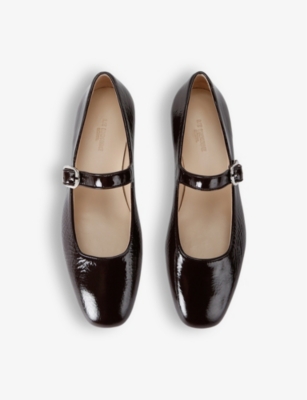 Shop Le Monde Beryl Womens Mary Jane Patent-leather Ballet Flats Dark Brown Eur 41 / 8 Uk