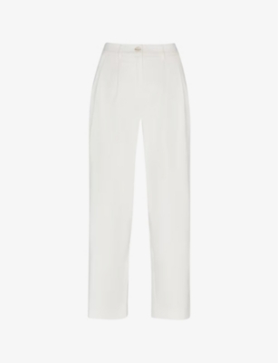 WHISTLES: Bethany pleated barrel-leg mis-rise cotton trousers