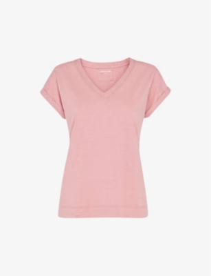 Shop Whistles Women's Dark/burnt Orange Willa Cap-sleeved Organic-cotton T-shirt