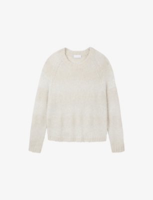 THE WHITE COMPANY: Sequin-Stripe Scoop-Neck Alpaca And Wool-Blend Jumper