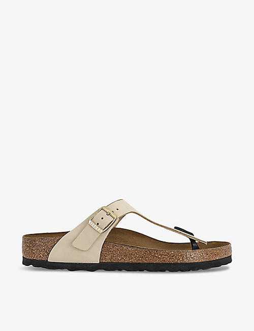 BIRKENSTOCK: Branded-hardware leather thong sandals