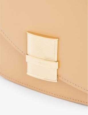 Shop Ferragamo Light Camel Fiamma Medium Leather Cross-body Bag