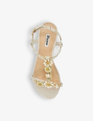 Dune Womens Pastel-boucle Floral-bead Embellished Woven Sandals In Pastel-boucle