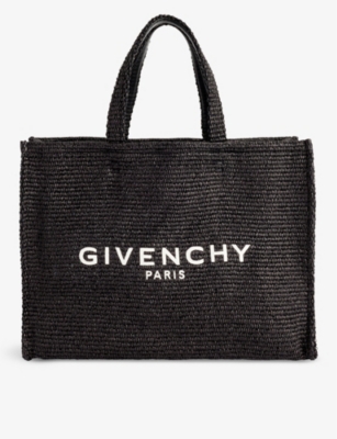 GIVENCHY: G-Tote medium raffia tote bag