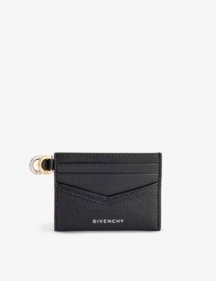 Shop Givenchy 001-black Voyou Brand-print Leather Card Holder