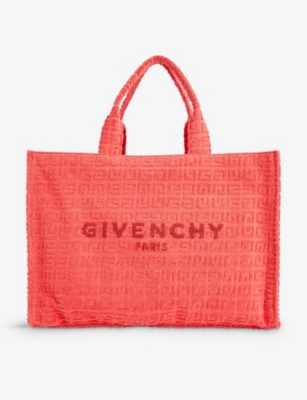GIVENCHY: G-Tote branded cotton-blend terry towelling tote bag