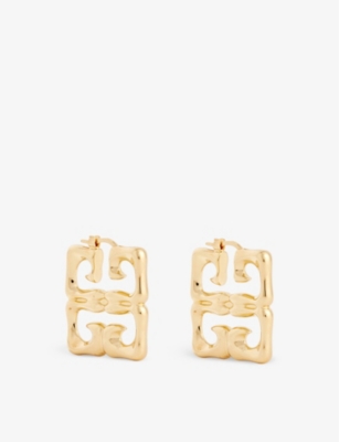 Shop Givenchy Women's 710-golden Yellow 4g-motif Gold-tone Brass Drop Earrings