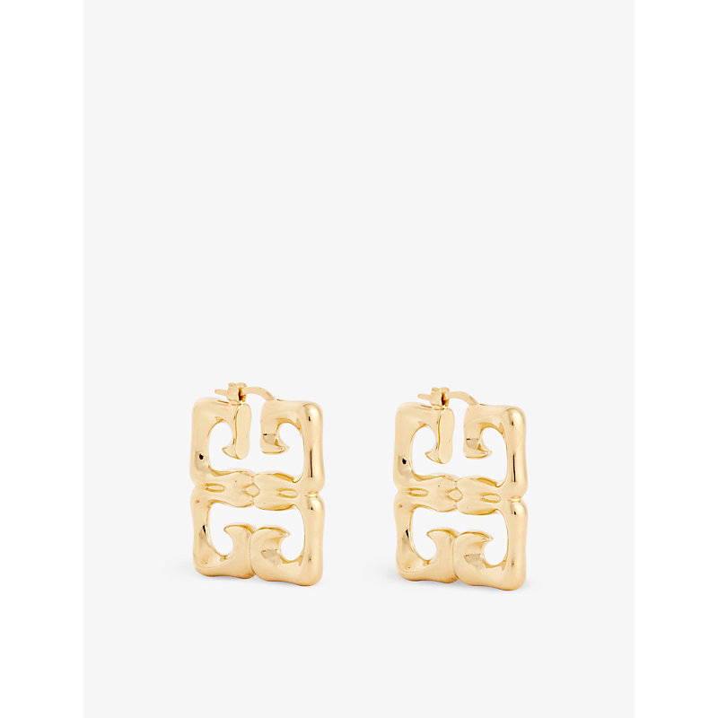 Givenchy Womens 710-golden Yellow 4g-motif Gold-tone Brass Drop Earrings