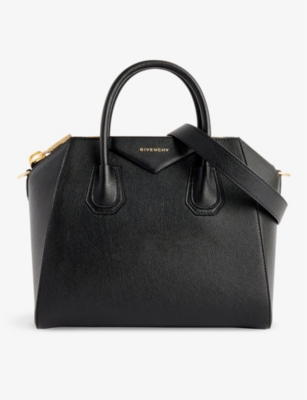Shop Givenchy 001-black Antigona Small Leather Top-handle Bag
