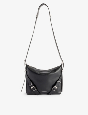 Shop Givenchy 001-black Voyou Leather Cross-body Bag