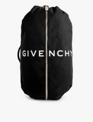 Shop Givenchy Men's 001-black G-zip Adjustable-strap Woven-blend Backpack