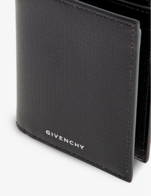 Shop Givenchy 001-black Foiled-branding Leather Card Holder