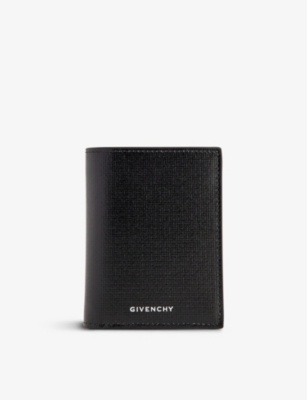 Shop Givenchy 001-black Foiled-branding Leather Card Holder