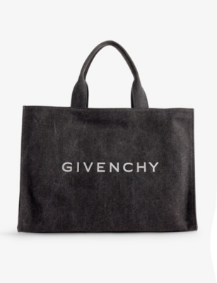 Givenchy 001-black G-tote Branded Cotton-blend Canvas Tote Bag