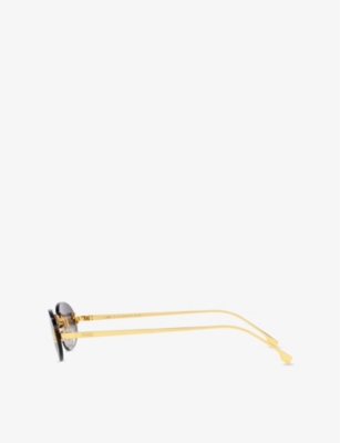 FENDI: FE4075US Oval-Frame Metal Sunglasses
