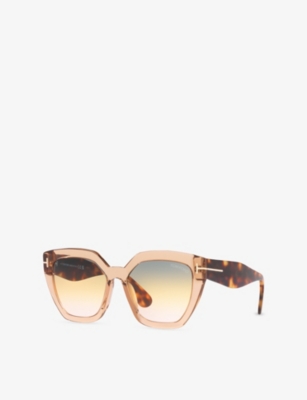 Tom Ford Womens Tan Ft0939 Phoebe Square-frame Acetate Sunglasses In Gold