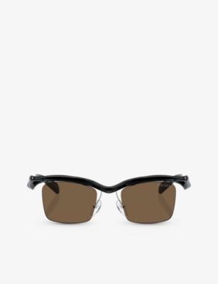 PRADA: PR A15S rectangle-frame nylon sunglasses