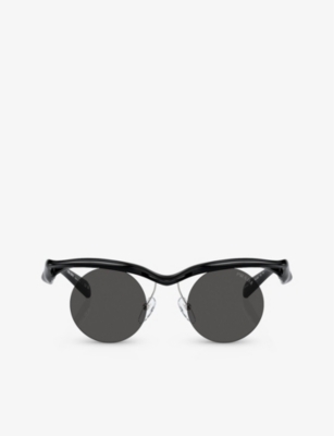PRADA: PR A24S round-frame injected sunglasses