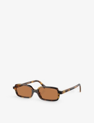 Miu Miu Tortoiseshell Rectangle-frame Sunglasses In Brown