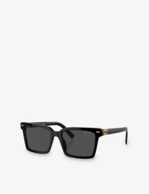 MIU MIU: MU 13ZS rectangle-frame acetate sunglasses