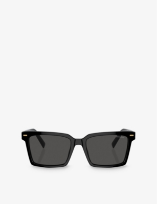 MIU MIU: MU 13ZS rectangle-frame acetate sunglasses