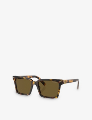 MIU MIU: MU 13ZS rectangle-frame acetate sunglasses