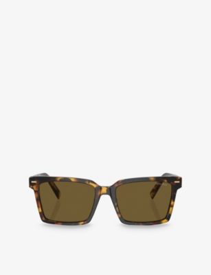 Miu Miu Womens Brown Mu 13zs Rectangle-frame Acetate Sunglasses In Brown