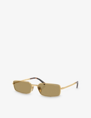 PRADA: PRA60S rectangle-frame metal sunglasses