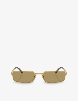 PRADA: PRA60S rectangle-frame metal sunglasses