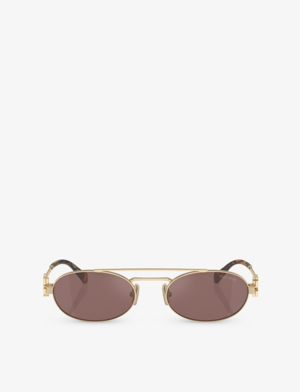 MU 54ZS oval-frame metal sunglasses