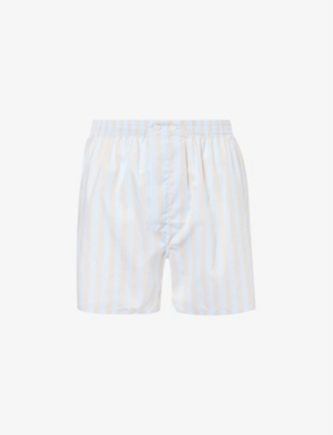 DEREK ROSE: Amalfi stripe-pattern cotton boxer shorts