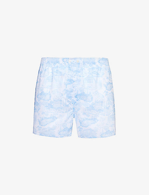 DEREK ROSE: Ledbury graphic-print cotton boxer shorts