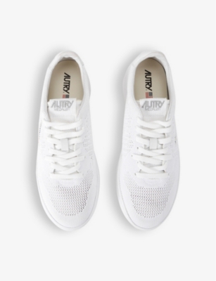 Shop Autry Easeknit Panelled Mesh Low-top Trainers In White