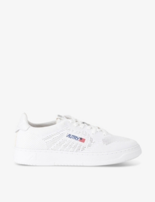 Shop Autry Mens White Easeknit Panelled Mesh Low-top Trainers