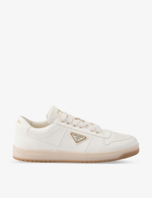 PRADA: Downtown brand-plaque leather low-top trainers