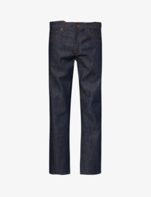 Shop Nudie Jeans Men's Dry Old Gritty Jackson Straight-leg Regular-fit Denim Jeans